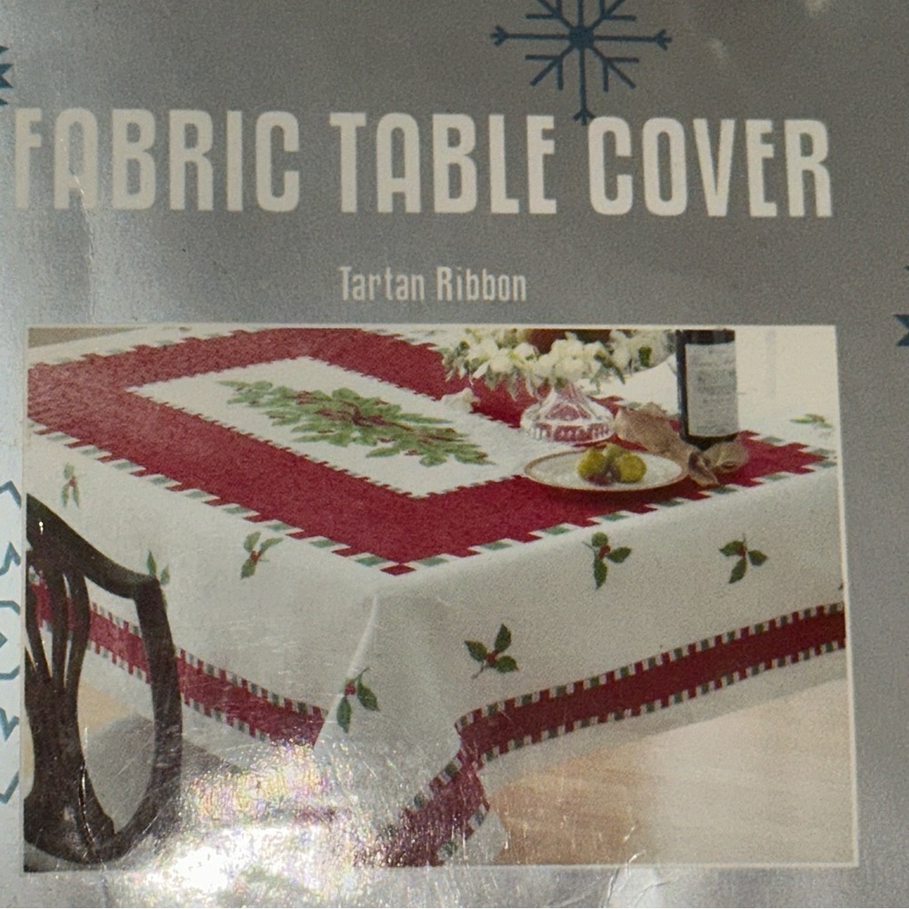 Christmas Red and White Fabric Table Cover
